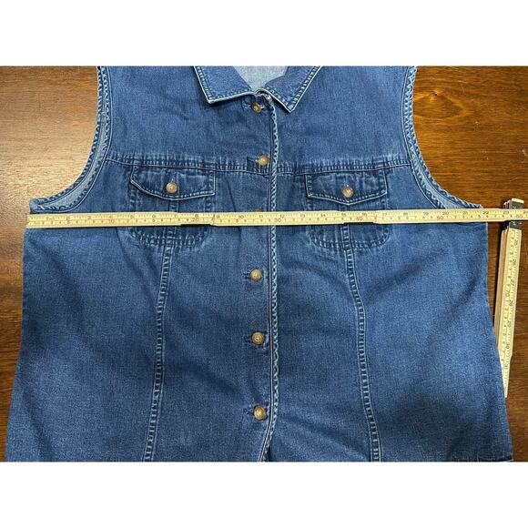 VTG Talbots Denim Top Women XL Y2K Clueless Grunge Coquette Festival Feminine - Picture 4 of 8